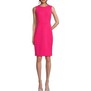 Calvin Klein NWT $99 Sleeveless Scuba Sheath Dress, Pink Women's Size 12